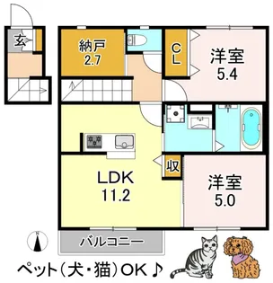 センチュリーコンフォートA棟【2階】の間取り