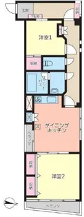 フラッツ新大橋【2階】の間取り