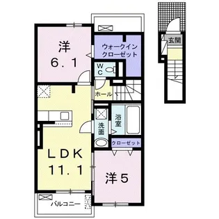 ヴェルミリオンI【2階】の間取り