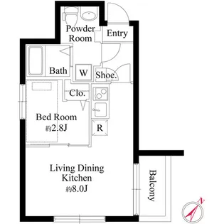 オークプレイス三軒茶屋【4階】の間取り