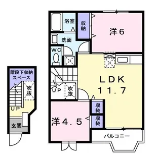 クレールコートI【2階】の間取り