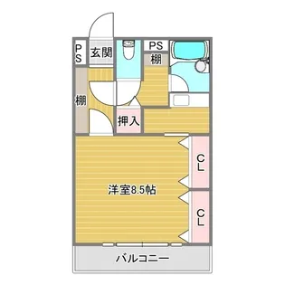 フォーチュンパレス水前寺【5階】の間取り