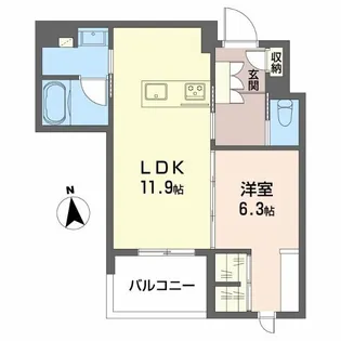 シャーメゾン西岐阜アバンセ【2階】の間取り