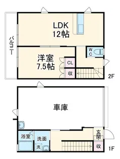 ハウスせきあと B棟の間取り