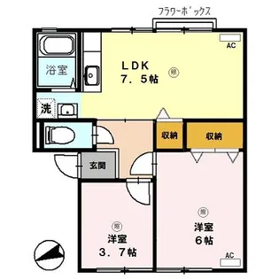 アーバンまがた【1階】の間取り