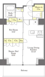 プライムメゾン江古田の杜ウェスト【6階】の間取り