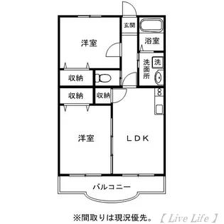 グランビューII【2階】の間取り