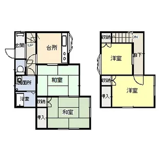 福島県会津若松市門田町大字徳久字竹之元【一戸建】の間取り