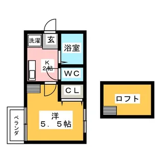 プースヴェール【1階】の間取り