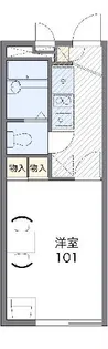 レオパレスアルファード【2階】の間取り
