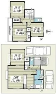 埼玉県川越市大字的場【一戸建】の間取り
