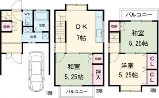 京都府京都市右京区太秦乾町【一戸建】の間取り