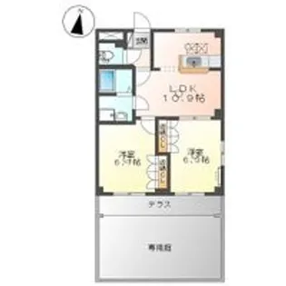 2LDKの間取り画像