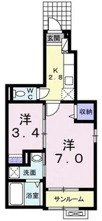 グラン カルフ-ル【1階】の間取り