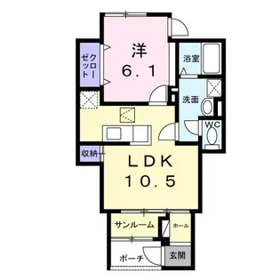 マーレ長崎【1階】の間取り