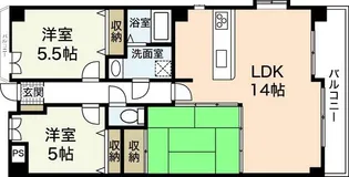 ガーデンビュー天野【8階】の間取り