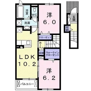 パレスアリオン我孫子B【2階】の間取り