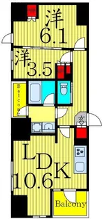 2LDKの間取り画像