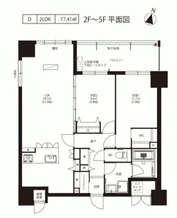ニューガイア水前寺【6階】の間取り