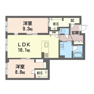 パークビュー湘南辻堂【1階】の間取り