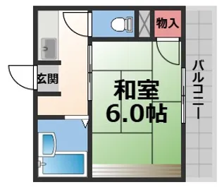 ミツワハイツII【1階】の間取り