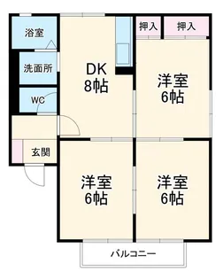 ハイツ花菱II【1階】の間取り