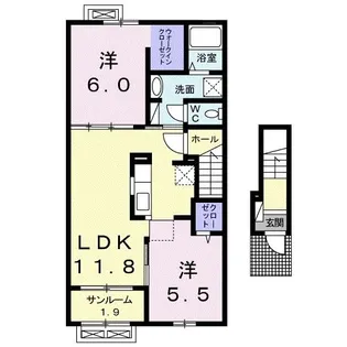 ボヌァーエトワール I【2階】の間取り