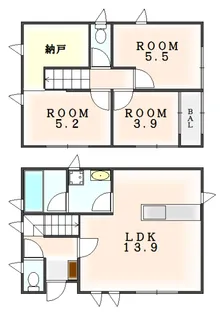 徳島県阿南市見能林町青木【一戸建】の間取り