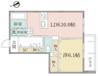 (シニア限定)ヘーベルヴィレッジ十日市場【2階】の間取り