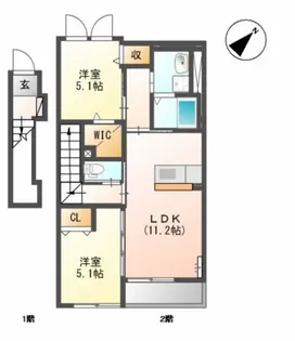 福岡県久留米市梅満町【アパート】の間取り