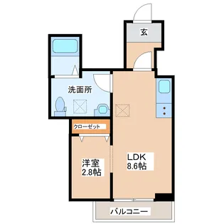 メリディアン多賀城南宮 弐番館【2階】の間取り