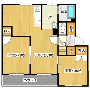クラージュ春光III【1階】の間取り