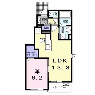 ソレイユI(北子安)【1階】の間取り