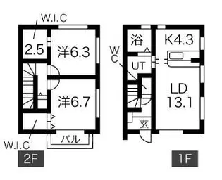 福島県いわき市泉町滝尻字御前田【一戸建】の間取り