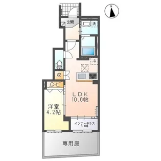 ティーノ フェリーチェ 33【1階】の間取り