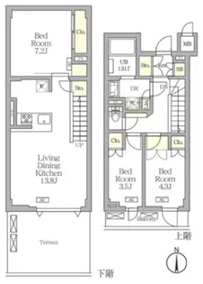 アジールコート都立大学の間取り