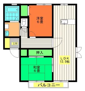 福島県郡山市安積町長久保3【アパート】の間取り