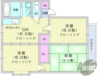 サンライフとよの【1階】の間取り