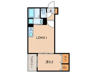 砂津新築アパート【3階】の間取り