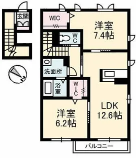 プロヌーブ西本浦B【2階】の間取り
