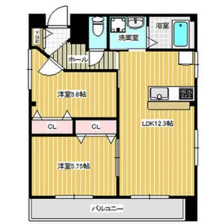 中山ハイツ【6階】の間取り