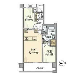 アトラス中野南台【2階】の間取り