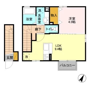 D-ROOM フィオーレ201【2階】の間取り