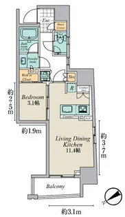 クレストコート清澄庭園【6階】の間取り