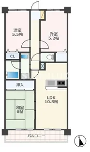 ライオンズマンション坪井川遊水公園【7階】の間取り
