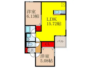 Chez・moi池田市豊島北【1階】の間取り
