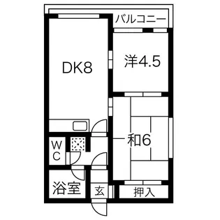 第11ハイツノースリヴァー白石【3階】の間取り