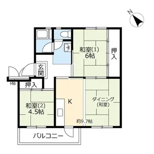 URこま川【4階】の間取り