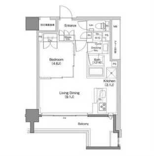 ザ・パークハビオ日本橋馬喰町【12階】の間取り