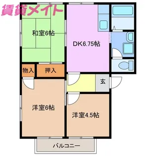 ロジュマンYURI B棟【1階】の間取り